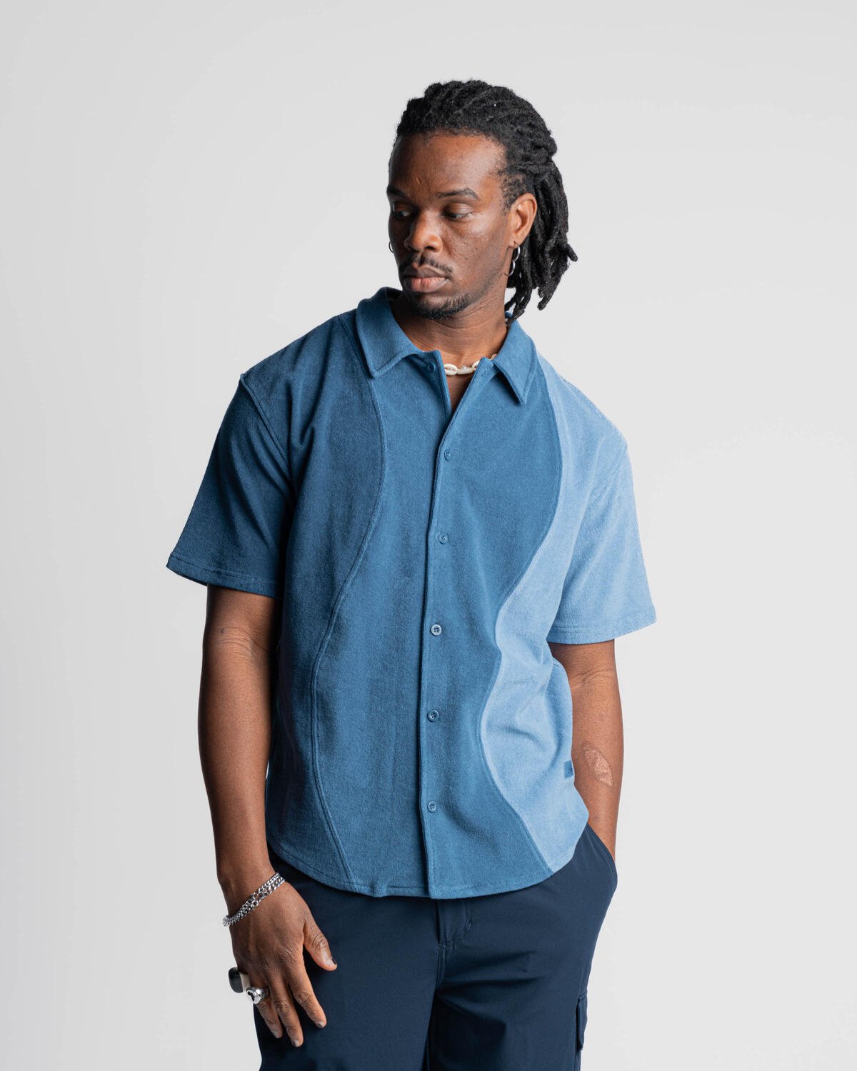 Dime Terry Cloth Shirt | DIMEHO2410BLU | AFEW STORE
